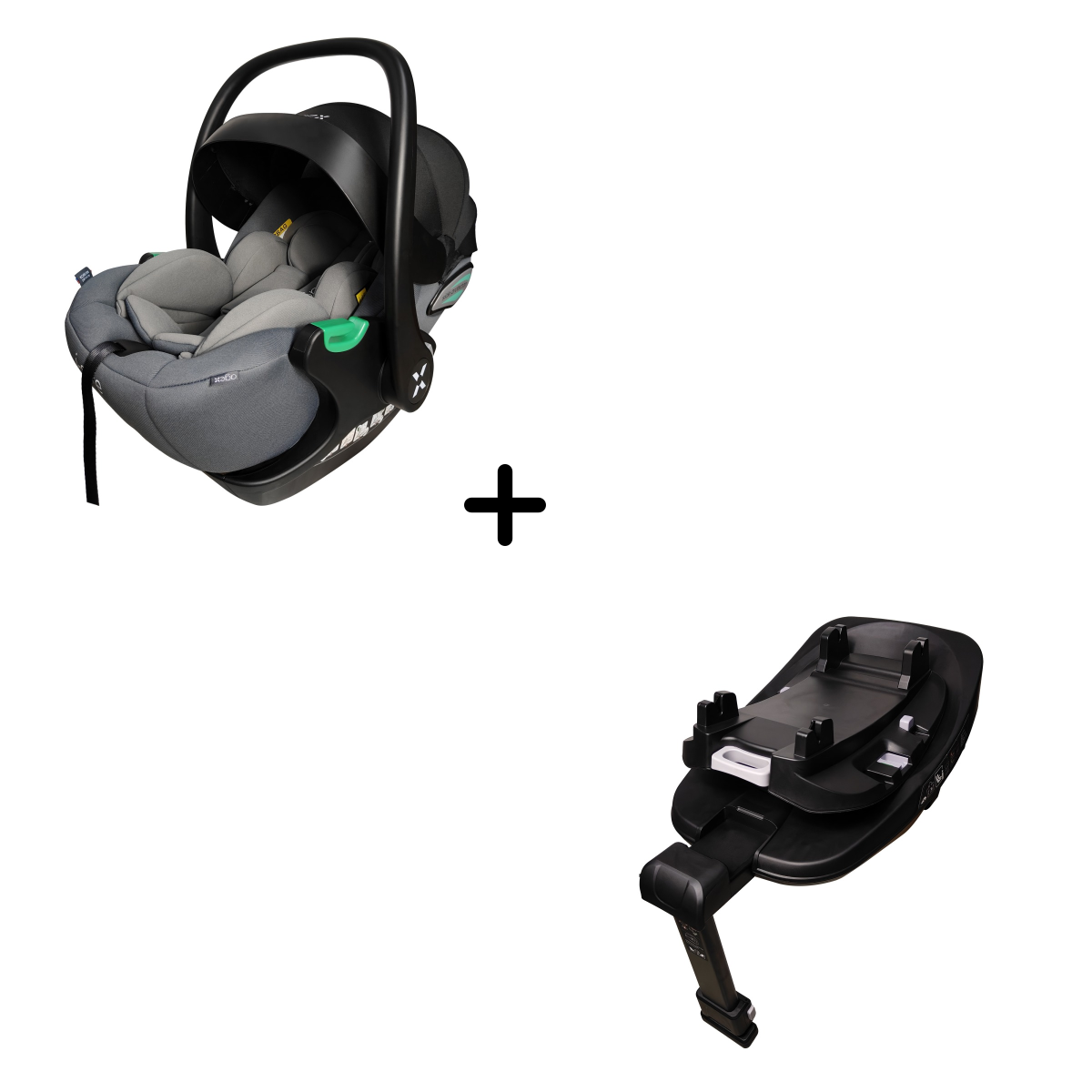 Автолюлька Agex i-Safe (0-13 кг), Grey + База Agex Isofix Base 360°