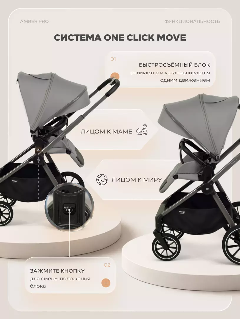 Коляска MowBaby Amber Pro 2в1 №13