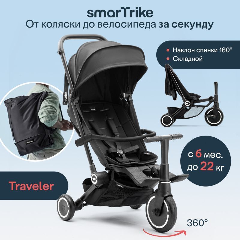 Трехколесный складной велосипед-коляска SmarTrike Traveler №6