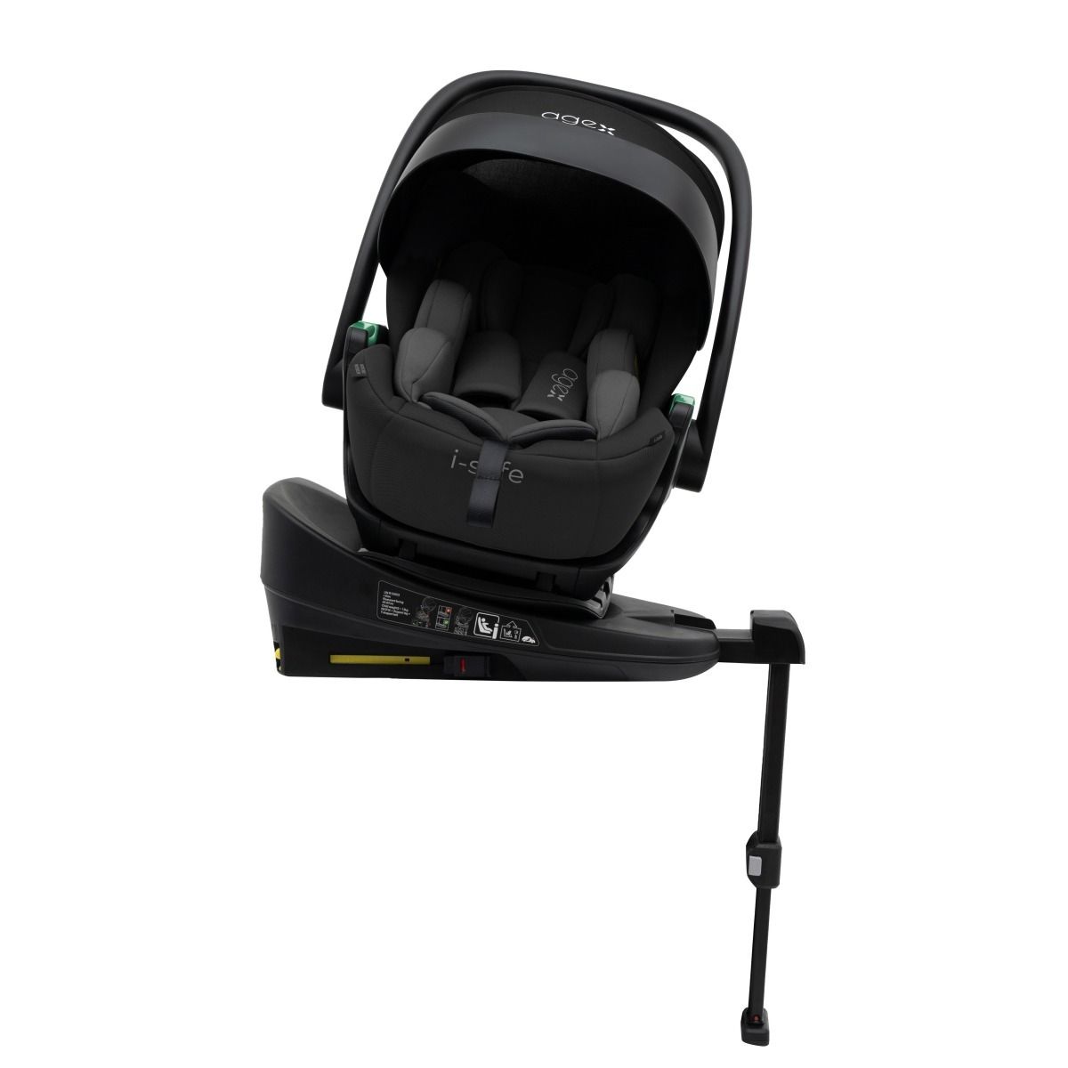 Автолюлька Agex i-Safe (0-13 кг), Black + База Agex Isofix Base 360° №4