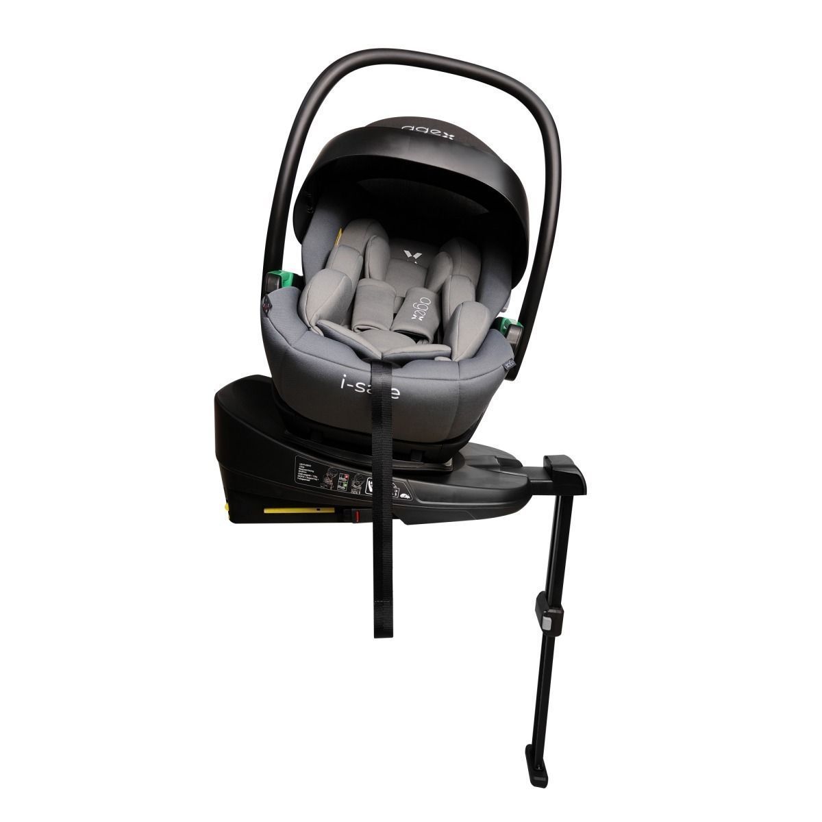 Автолюлька Agex i-Safe (0-13 кг), Grey + База Agex Isofix Base 360° №3