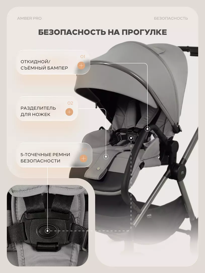 Коляска MowBaby Amber Pro 2в1 №18