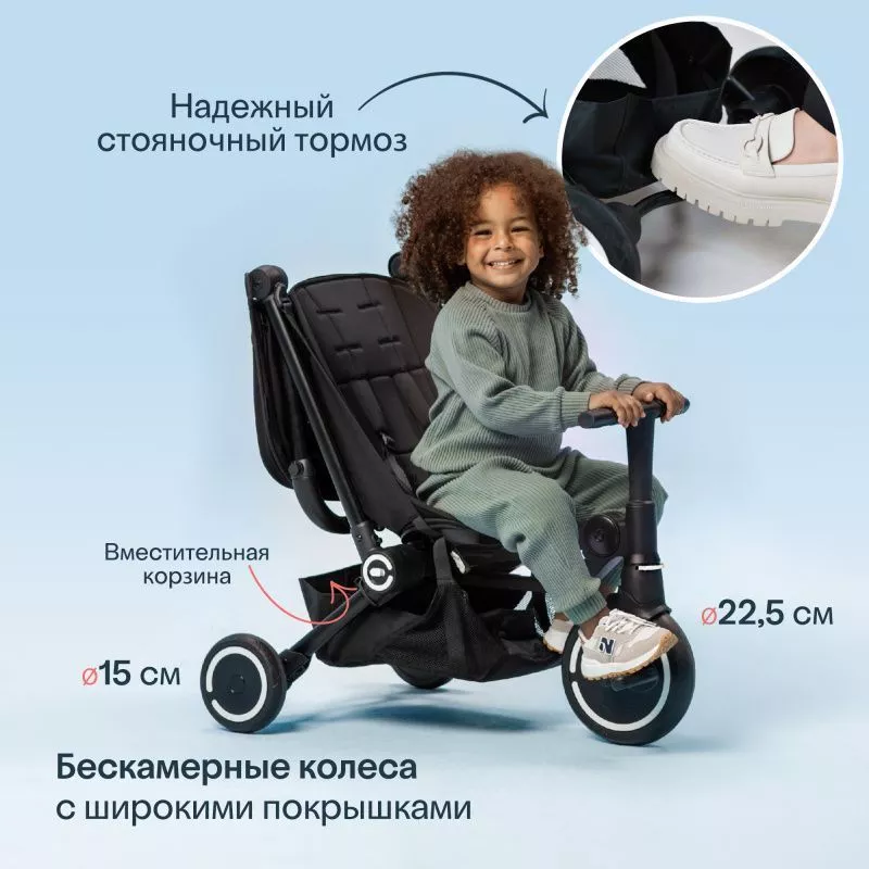 Трехколесный складной велосипед-коляска SmarTrike Traveler №16